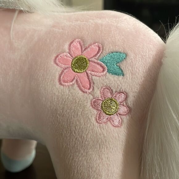 Gund Starflower Unicorn Plush Stuffed Animal 14” Pale Pink Blue Horn 6049793 - Picture 6 of 8